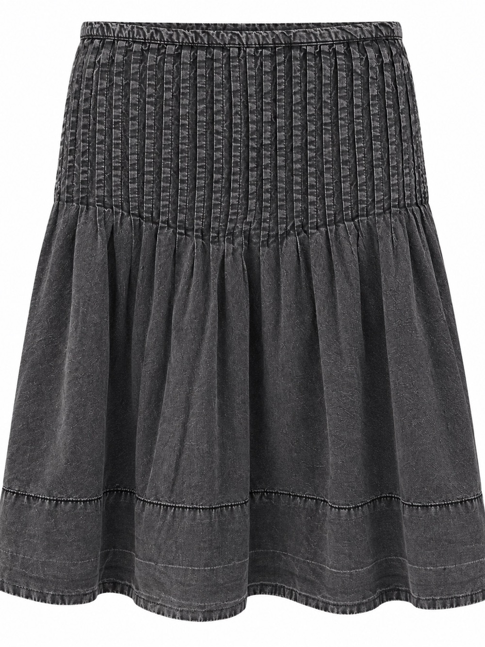 Free People Washed Charcoal Smocked Midi Skirt